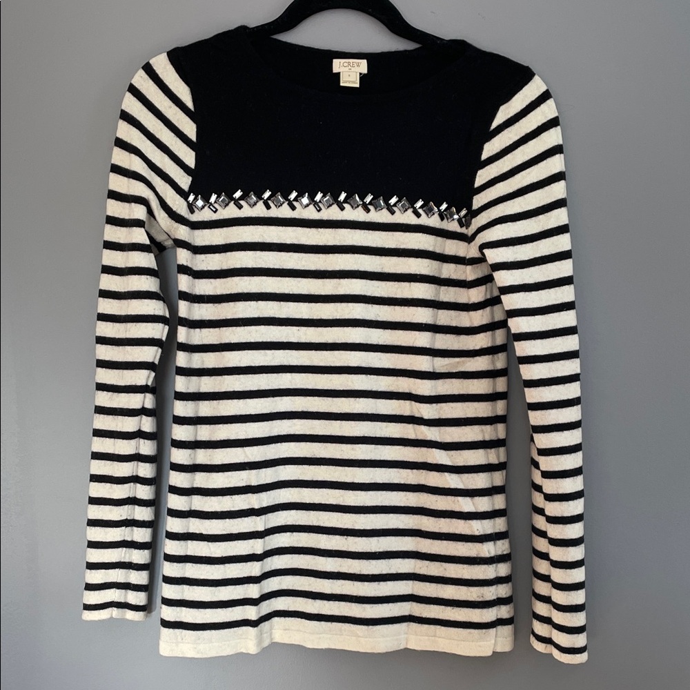 J. Crew Black and white striped sweater